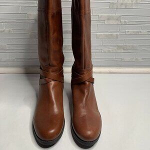 Audrey Brooke Chocolate Leather Inside Zipper Riding Boots